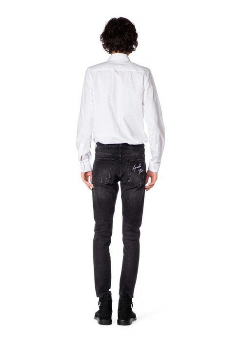 Uomo Jeans GBU3640 con stampa transfer Nero GAELLE PARIS- Francavilla Moda